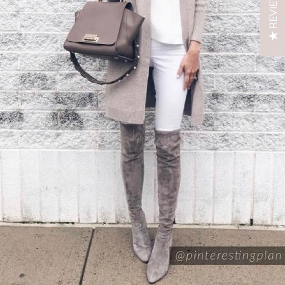 Goodnight Macaroon Shoes - New Goodnight macaroon over the knee boots Taupe